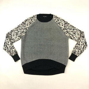 Intermix black white grey raglan sleeve womens crew neck sweater Medium